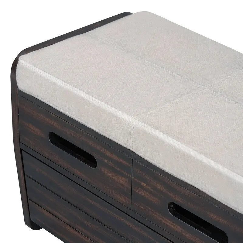 Storage Bench with 2 Drawers and Hidden Storage Space