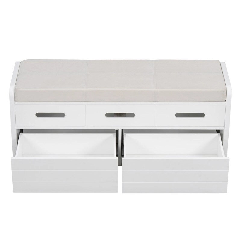 Storage Bench with 2 Drawers and Hidden Storage Space
