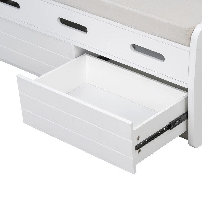 Storage Bench with 2 Drawers and Hidden Storage Space