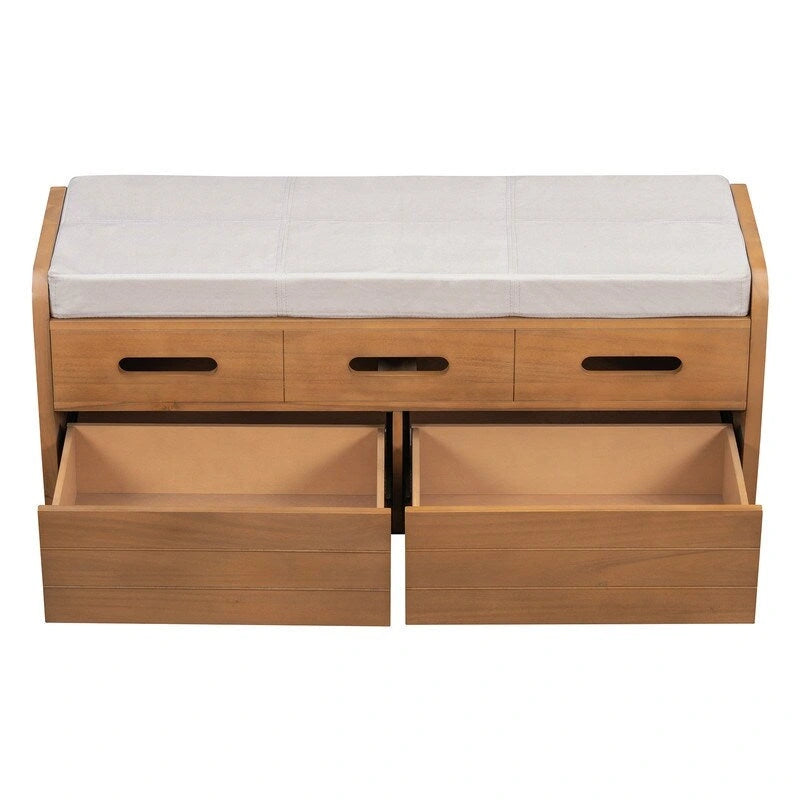 Storage Bench with 2 Drawers and Hidden Storage Space