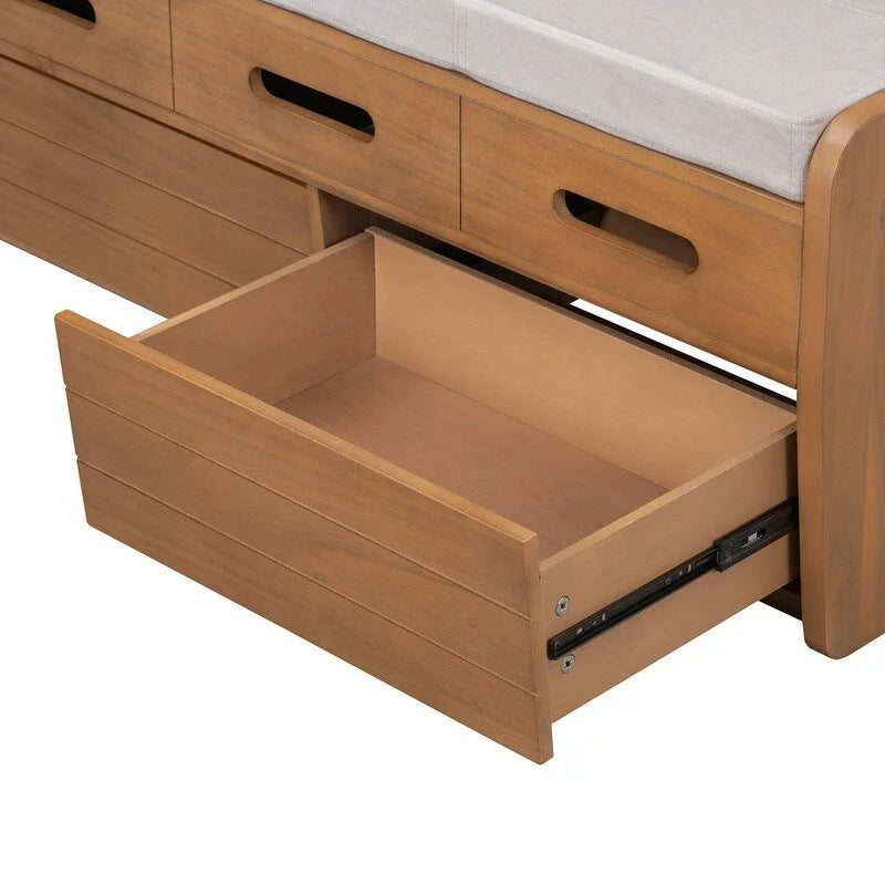 Storage Bench with 2 Drawers and Hidden Storage Space