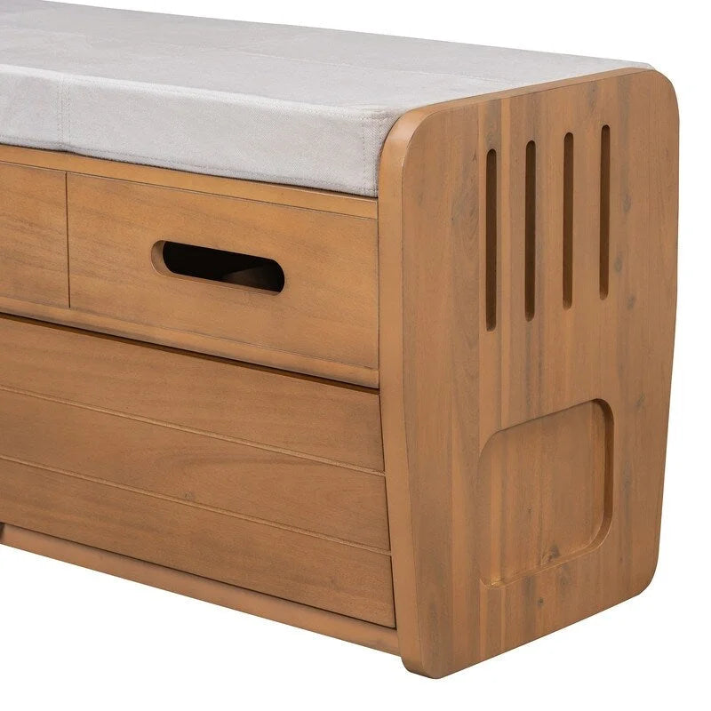 Storage Bench with 2 Drawers and Hidden Storage Space