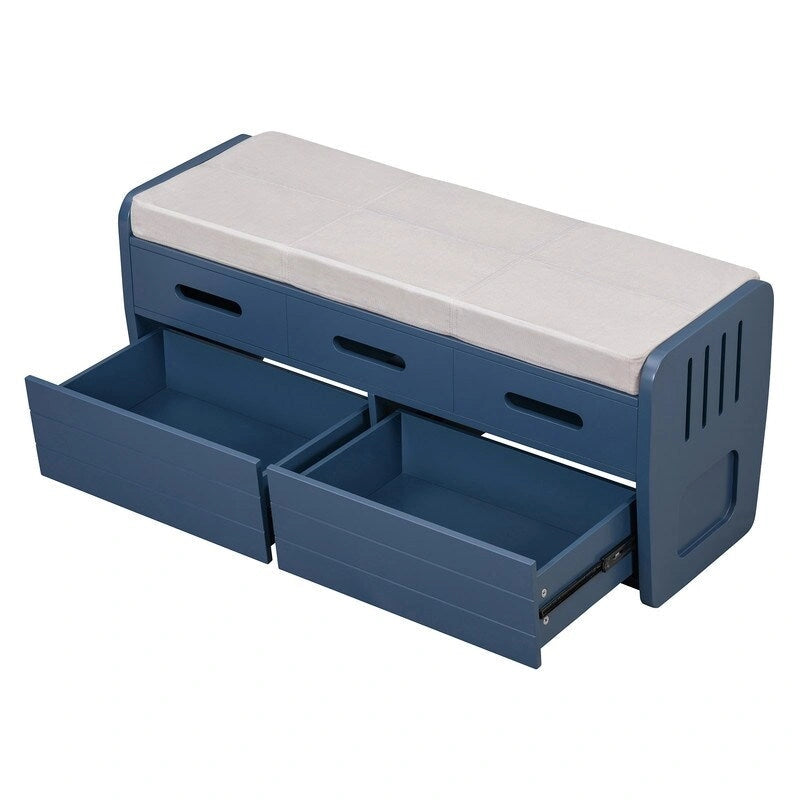 Storage Bench with 2 Drawers and Hidden Storage Space