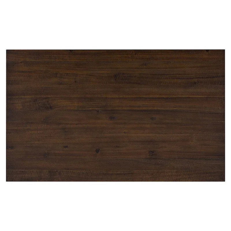 60-Inch Farmhouse Dining Set - 6-Piece with Table, 4 Upholstered Chairs & Bench, Distressed Wood, Brown/Whitewash or Walnut/White