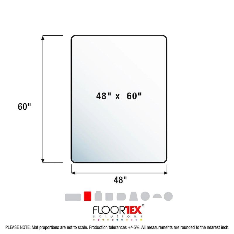 48" x 60" Tempered Glass Chair Mat for Hard Floors & Carpets - Crystal Clear, 1000 lbs Capacity, Ergonomic Surface - Heavy Duty Office Chair Mat