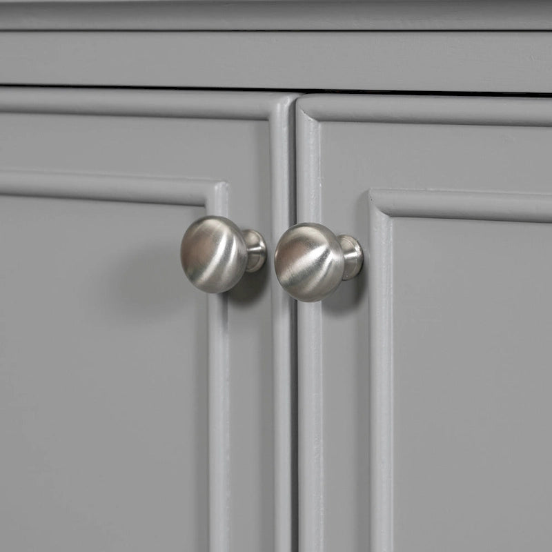 Bathroom Vanity Cabinet Base - 2 Doors with Tiered Racks, 1 Drawer, Adjustable Shelf, Solid Wood & MDF, Grey/White Available