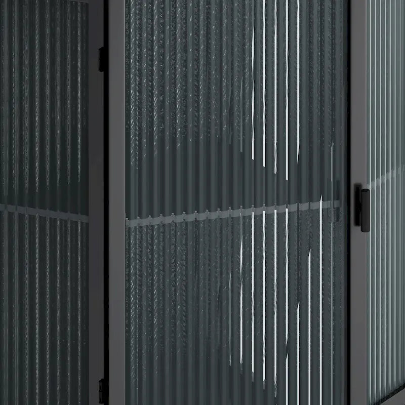 3-Tier Corner Cabinet - Tempered Glass Doors, Iron Frame, 66lb Top Capacity, Black/White, Double-Layer Storage, 22x43"