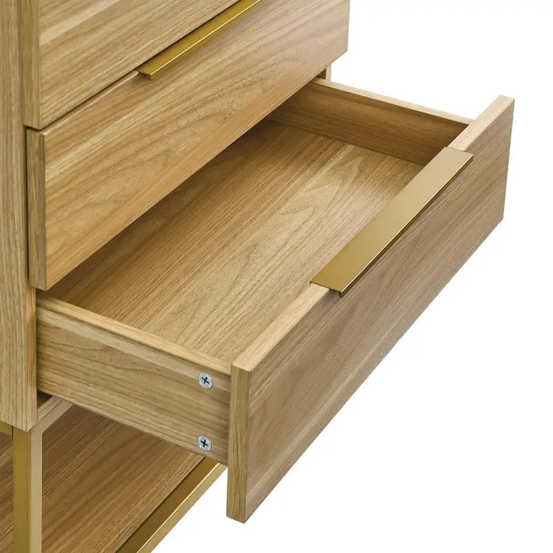 24-Inch Bathroom Vanity in Oak - Mid-Century Modern with Ceramic Top, 2 Soft-Close Drawers, Single Basin, Freestanding