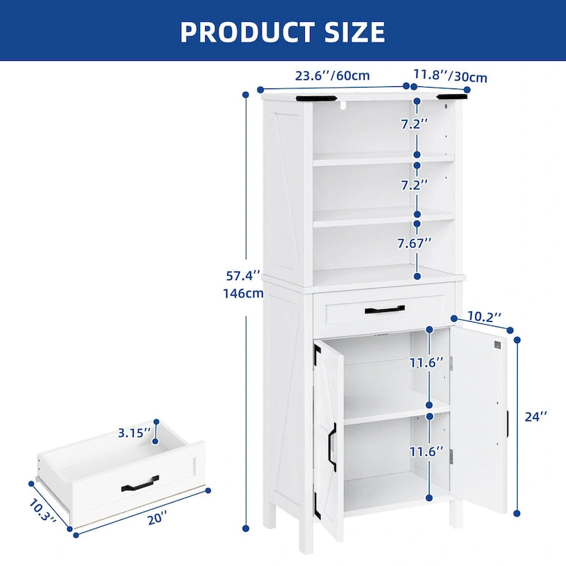 58 Tall Storage Cabinet Bathroom Storage Cabinet