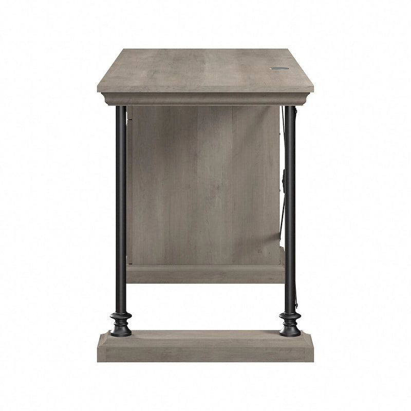 60W Industrial Designer Desk with Storage, Full-Extension Drawer, Adjustable Shelf, 200 lbs Capacity